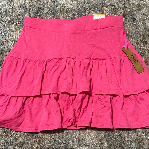 Justice Other - Justice Pink Tiered Ruffle Mini Skirt size large 12/14